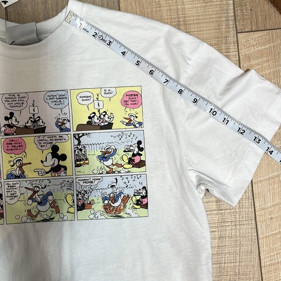 Girls Mickey Mouse Comic Strip Short Sleeve Crop Top Multi Color SZ S - Picture 10 of 15